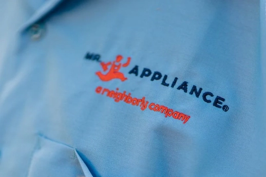 Mr. Appliance logo on a local technician’s shirt. 